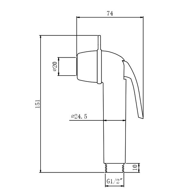 20 mm Außengewinde Badezimmer Bidet WC Sprühkopf ABS beschichtet